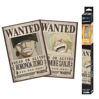 ABYstyle - One Piece - Set 2 Chibi Posters - Wanted Zoro & Sanji (52x35)