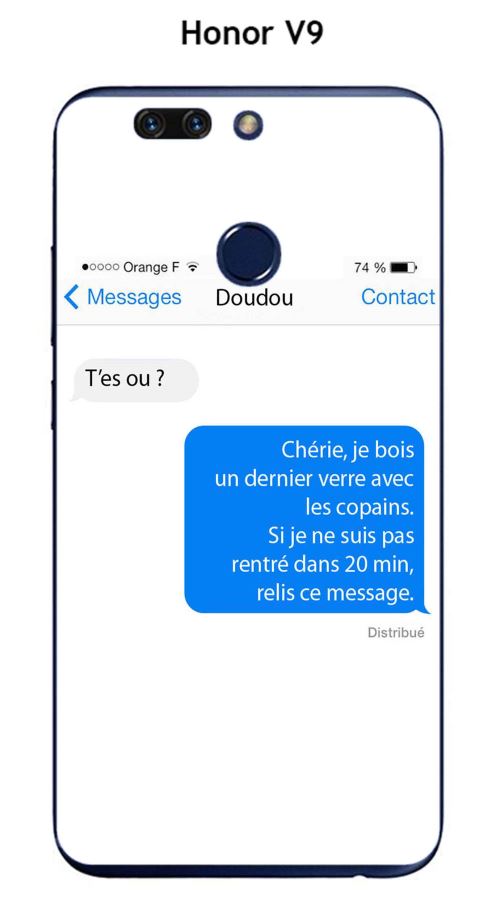 Coque Honor V9 - Honor 8 Pro design Texto T'es ou