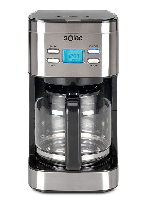 Solac STILLO cf4028 Cafetière Programmable avec verseuse en verre de 1,5 l, 15 Tasses