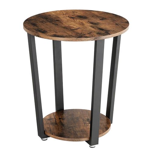 Table d'appoint Douxlife à 2 niveaux avec cadre en métal pour étagère de rangement 50*33*56cm