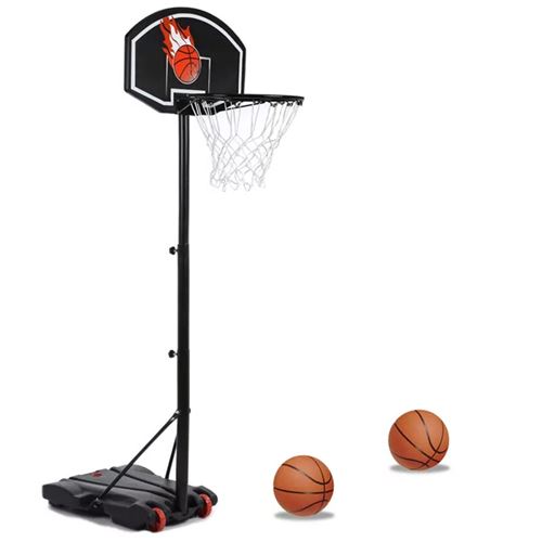 Idmarket - Panier de basket sur pied hauteur r&eacute;glable - Noir