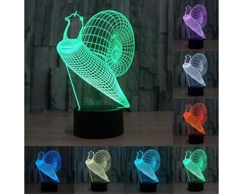 Lampe de Décoration 3D Escargot LED 7 Couleurs 0.5W Interrupteur Tactile - YONIS