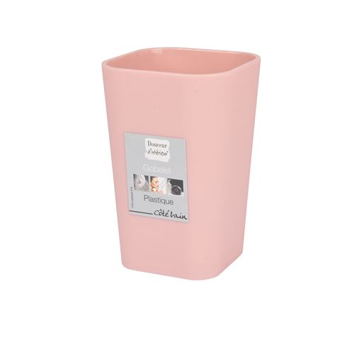 Gobelet effet soft touch rose poudré douceur d'interieur theme vitamine Rose poudre