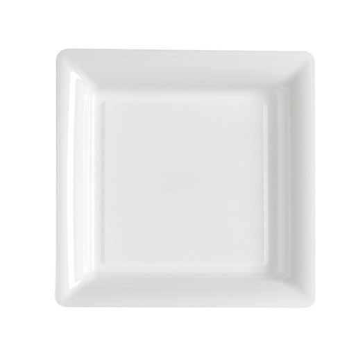 12 assiettes à dessert carrées réutilisables 18cm blanc - V57180BL