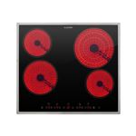 Plaque de cuisson - Klarstein Virtuosa 4 Prime - Plaque vitrocéramique - 4 zones - Table de cuisson encastrée - 6500W - Cadre en inox - Noir