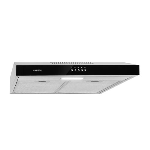 Klarstein Contempo - Hotte - standard - largeur : 59.5 cm - profondeur : 48 cm - extraction et recirculation (avec kit de recirculation supplémentaire) - noir/inox brossé