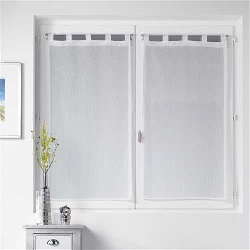 paire droite passants 2 x 60 x 160 cm voile sable fils argent lorenza