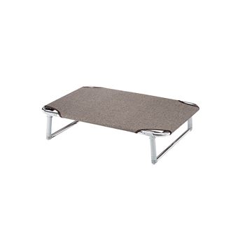 Ferplast Lit pliable pour chiens DREAM 80, avec structure solide en aluminium avec élastiques renforcés, toile en tissu, 84 x 54 x h 18 cm Taupe - 1