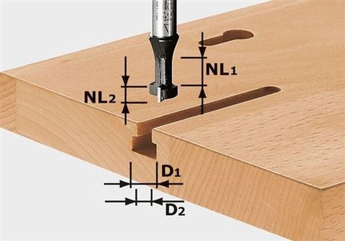 Fraise à Rainurer En T Hw avec Queue De 8Mm Festool Hw S8 D10,5/Nl13 - 491035