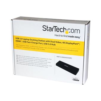 StarTech.com Station d'accueil USB 3.0 pour PC portable avec