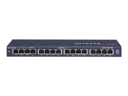 NETGEAR GS116 16 Port Gigabit Desktop Switch - Commutateur - 16 x 10/100/1000 - de bureau
