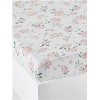 Drap Housse Bebe Eau De Rose Ecru Rose 60x1 Vertbaudet Matelas Drap Housse Achat Prix Fnac