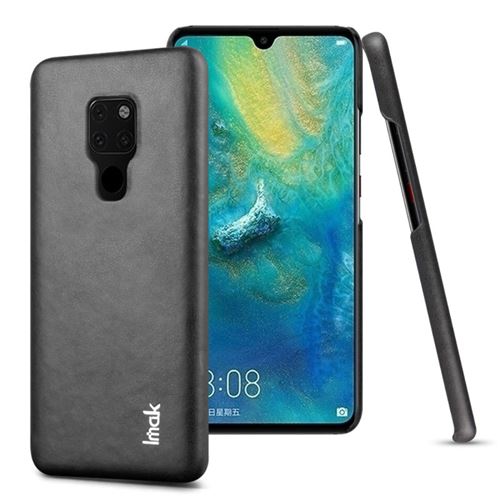 Etui en PU enduit rigide tout noir pour votre Huawei Mate 20