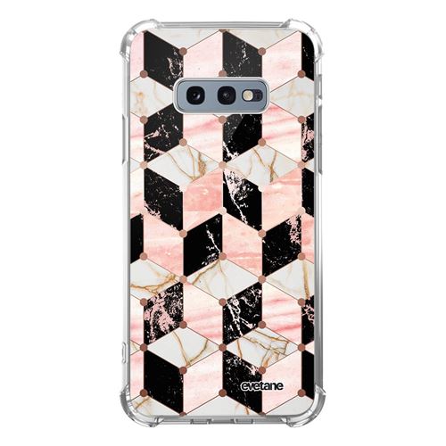 Coque pour Samsung Galaxy S10e anti-choc souple angles renforcés transparente Cubes Marbres [Evetane®]