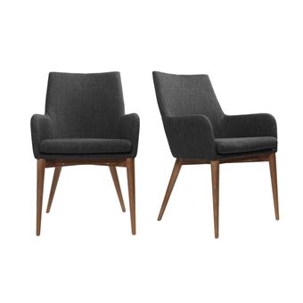 Fauteuils Design Polyester Gris Anthracite Lot De 2 Shana