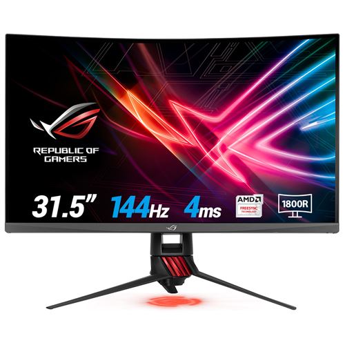 ASUS ROG Strix XG32VQ - LED-monitor - gebogen - 31.5 - 2560 x 1440 WQHD - VA - 300 cd/m² - 3000:1 - 4 ms - HDMI, DisplayPort, Mini DisplayPort - rood, donkergrijs