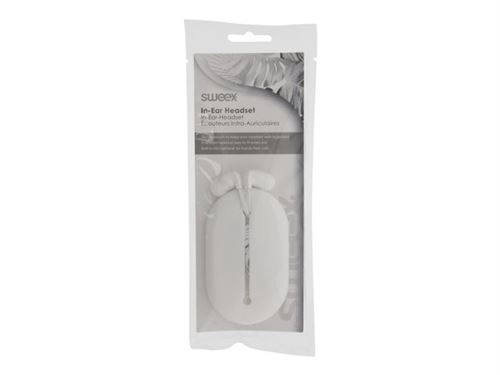 Sweex - In-ear hoofdtelefoons met micro - inwendig - met bekabeling - 3,5 mm-stekker - wit