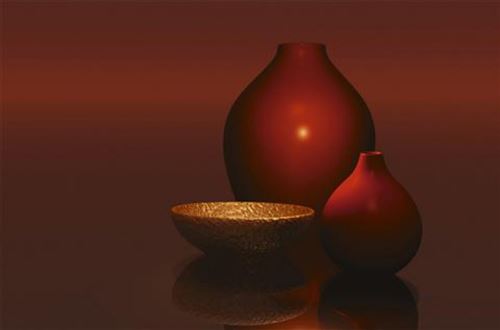Vases Papier Peint Photo/Poster - Vases Rouges et Terrine (115x175 cm)