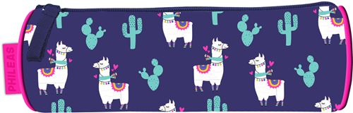 Phileas pochette Lama girls 22 x 7 cm polyester violet/rose