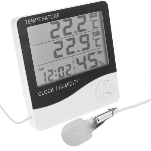 Thermomètre hygromètre et horloge numérique DW-0202