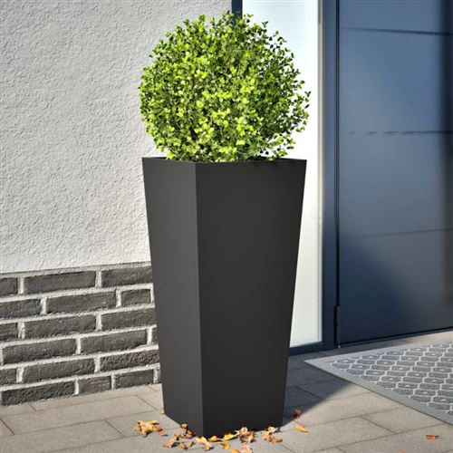 Vidaxl Noir Jardinières 2 Pcs 35X35x75 Cm Acier - Image 2