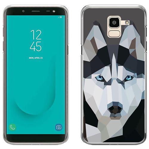 Coque pour Samsung Galaxy J6 -  Loup Husky Origami