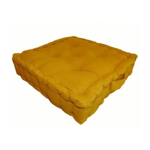 coussin de sol coton 40x40x9cm moutarde