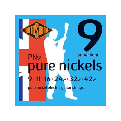 Rotosound PN9 Pure Nickels - Jeu de cordes guitare électrique - 9-42
