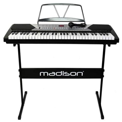 Pack clavier éléctronique synthétiseur 61 touches avec micro et support - Madison MEK61128-PACK - 128 sonorités & 128 rythmes