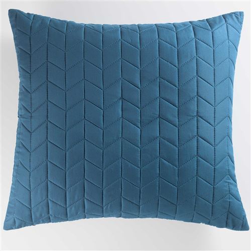 Housse de coussin +encart 60 x 60 cm microfibre unie erika Indigo
