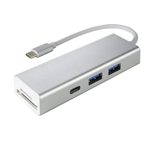 Hub Type-C USB 3.1 1:3, 2 USB-A, USB-C, lect. cartes