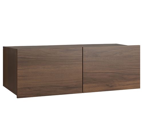 BEST MOBILIER Alix - meuble tv modulable 100 cm - 2 portes - Effet noyer