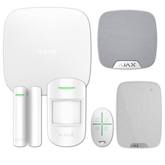 AJAX Pack alarme ajax avec détecteur de mouvement, présence, sirène , clavier et télécommande blanc - 1