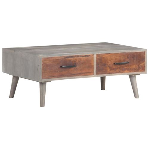 Vidaxl Gris Table Basse Et Bois - Image 3