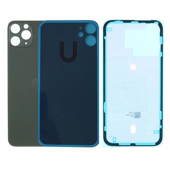 Vitre Arriere Remplacement iPhone 11 Pro Vert Nuit avec Autocollant - 1