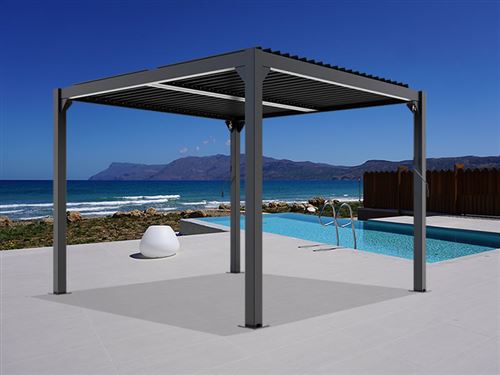 Tonnelle pergola San Pablo, 3x4m, Noir