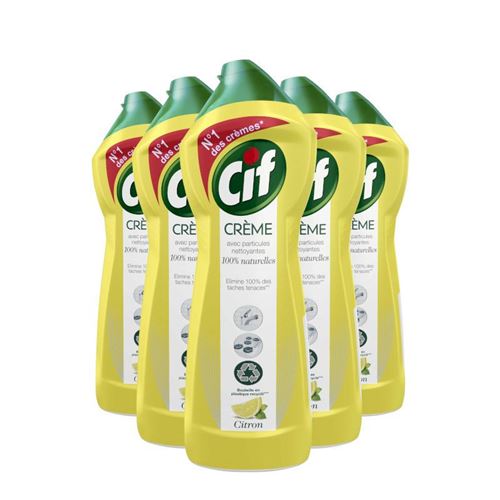 Cif Crème À Récurer Nettoyant Multi Surfaces Citron 750Ml