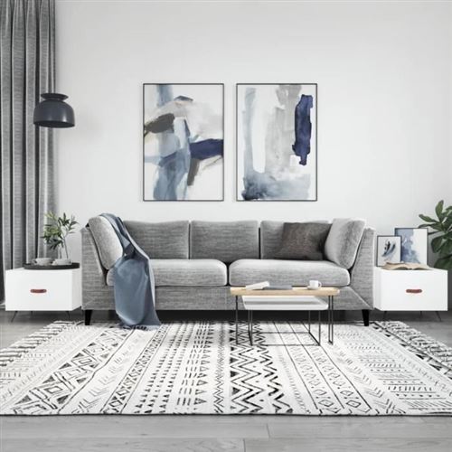 Non Communiqué Blanc Vidaxl Tables Basses 2 Pcs Brillant 50X50x40cm Bois D'ingénierie 829337