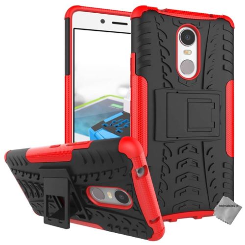Housse etui coque rigide anti choc pour Lenovo K6 Note + verre trempe - ROUGE - htdmobiles