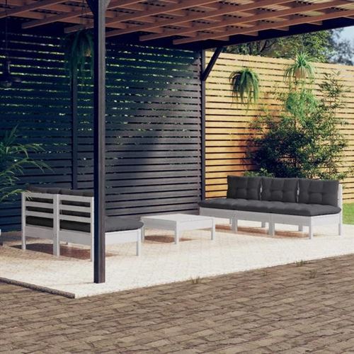 Non Communiqué Gris Salon De Jardin Vidaxl Bois 6 Pieces X 63.5 X 62.5 6 Personnes
