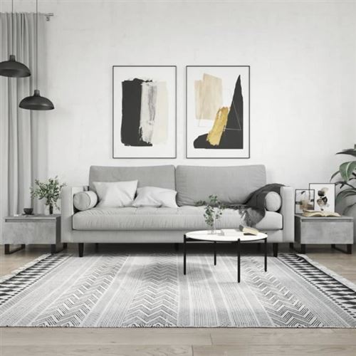 Vidaxl Gris Tables Basses – Béton - Image 3