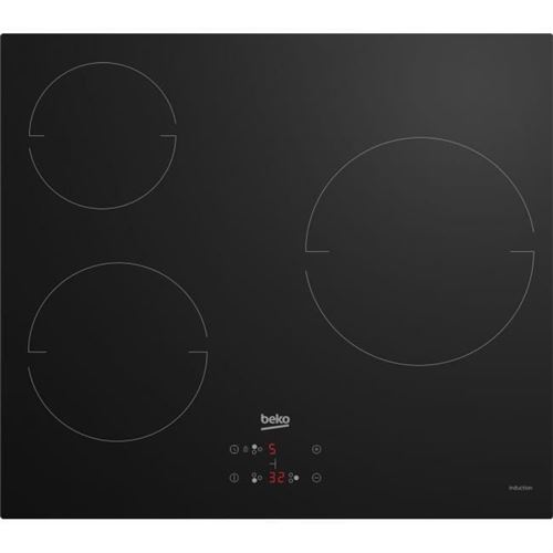Beko Hic63400 - Vitrocéramique - 3 Plaques De Cuisson - Niche - Largeur : 56 Cm - Profondeur : 49 Cm - Noir