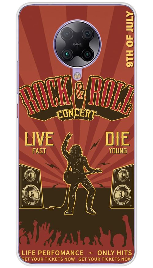 Coque en silicone imprimée compatible Xiaomi Poco F2 Pro Rock and roll