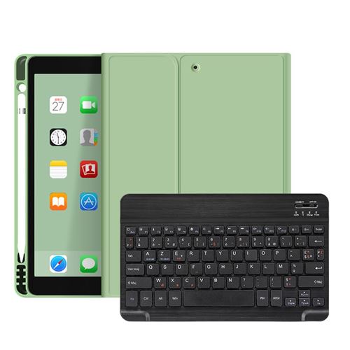 Non Communiqué Noir Étui Hsmy En Silicone Avec Clavier Français Azerty Bluetooth Pour Ipad5 / Air 2017 9.7 - Vert&