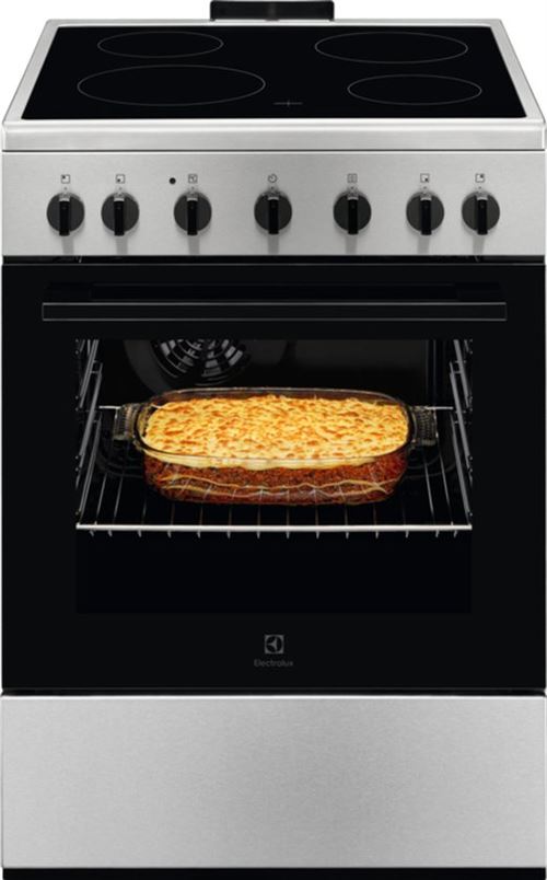 Electrolux Lkr620066x Cuisini&egrave;re Electrique C&eacute;ramique Noir, Acier Inoxydable A 