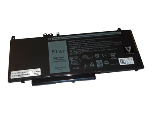 V7 - Batterie de portable (équivalent à : Dell 451-BBLN, Dell G5M10) - lithium-polymère - 4 cellules - 6450 mAh - pour Dell Latitude E5450