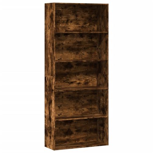 Bibliothèque chêne fumé 80x30x189 cm bois d ingénierie