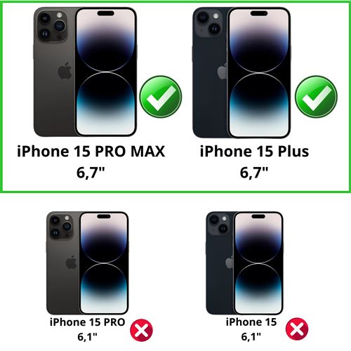 Coque et étui téléphone mobile Phonillico Coque pour iPhone 15 PRO et 2  Verres Trempé Film Protection Ecran®