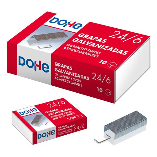 Non Communiqué Dohe Boîte De 1000 Agrafes 24/6 Galvanisé