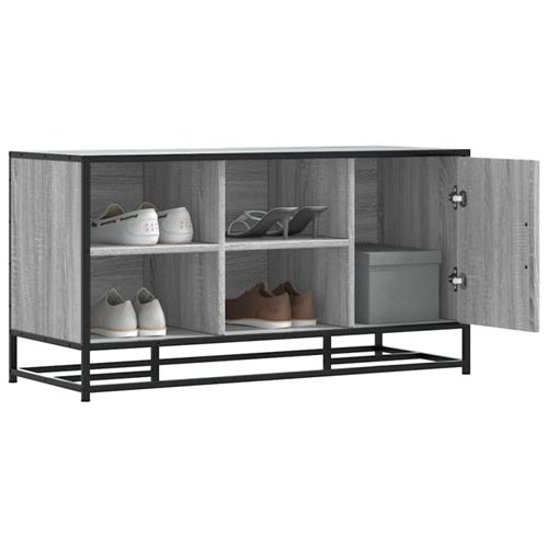 Non Communiqué Gris Banc À Chaussures Sonoma Bois D Ingénierie Et Métal